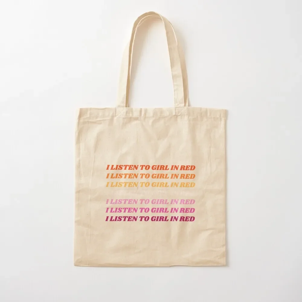 

I Listen To Girl In Red - Lesbian Flag Tote Bag shopping bag Lady bag