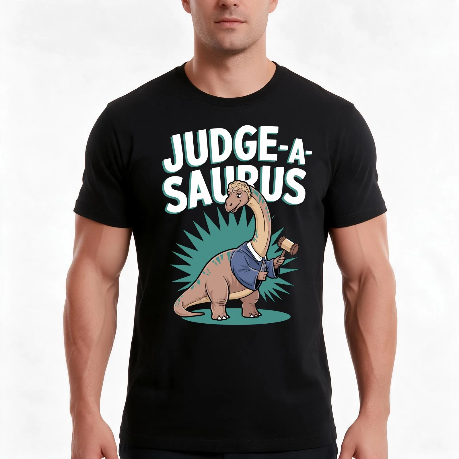 Fun Dinosaur Judge Lawyer, Legal Profession Courtroom Dino T-Shirt, Summer Casual Cotton Tee, Oversized Streetwear Tops
