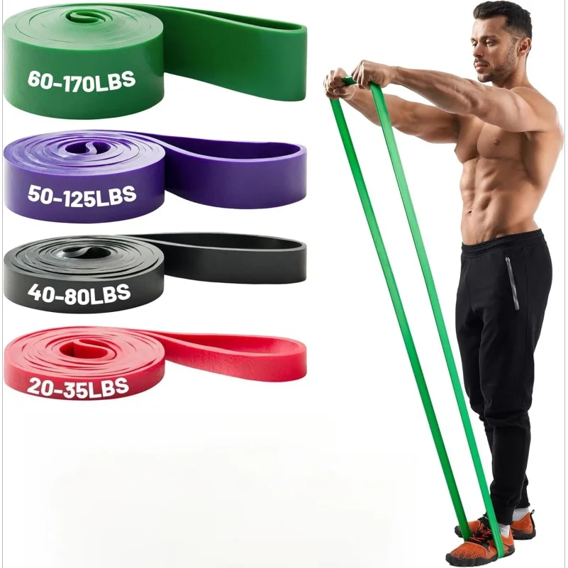 Resistance Bands Set for Pull Up Assistance, Home Gym - Elastic Silicone Exercise Bands for Physical Therapy, Stretchin