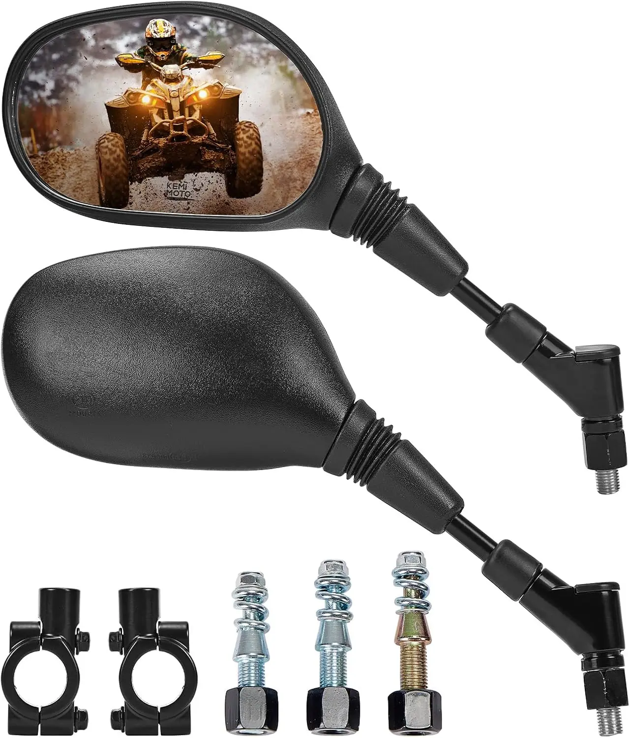 

ATV Mirrors Multi-angle Adjustable 10MM Motorcycle Mirrors Side Rearview for 7/8" Handlebar Compatible with ATV Dirt Bike Scoote