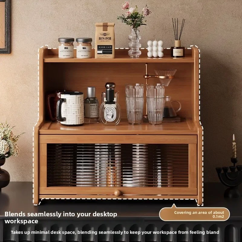 Multi-functional Countertop tea set cabinet living room kitchen coffee cup dust mug storage rack tea cup rack