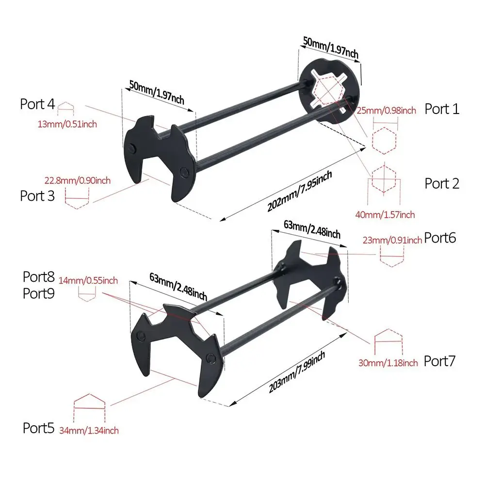 1Pcs Disassembly Maintenance Tool Sink Wrench Flume Faucet Key Four-claw Hexagon Pipe Repair Carbon Steel Black Plumbing Tool