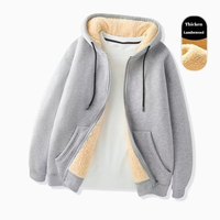 2024 Autumn and Winter New Wholesale Fleece Warm Men's Hooded Cardigan Men's Casual Versatile Cold Resistant Sweatshirt Jacket
