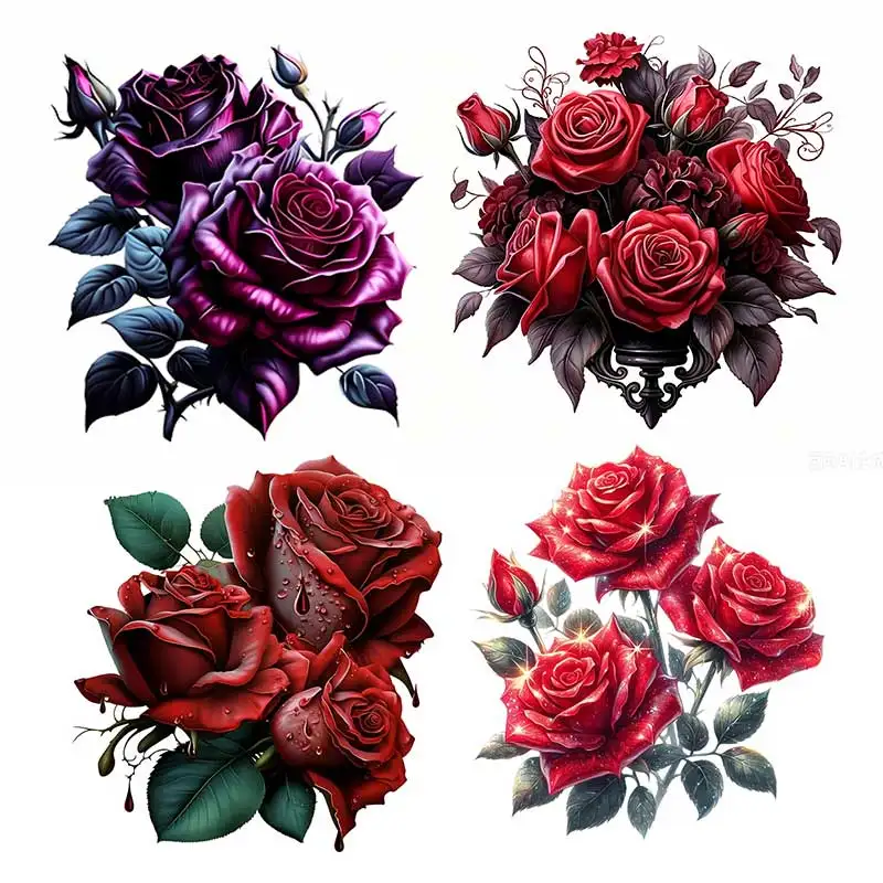 Car Sticker Red Rose Waterproof Vinyl Decal on Bumper Rear Window Laptop Self-adhesive Decal For Car Accessories  Y496