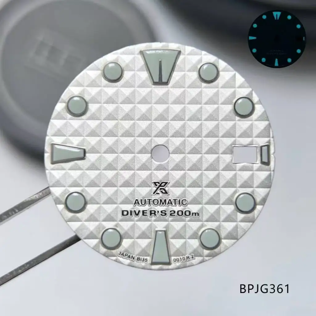 

28.5mm new SPB195 grid waffle single calendar S logo, Prospex Save dial, suitable for men's watches with NH series 35 movement a