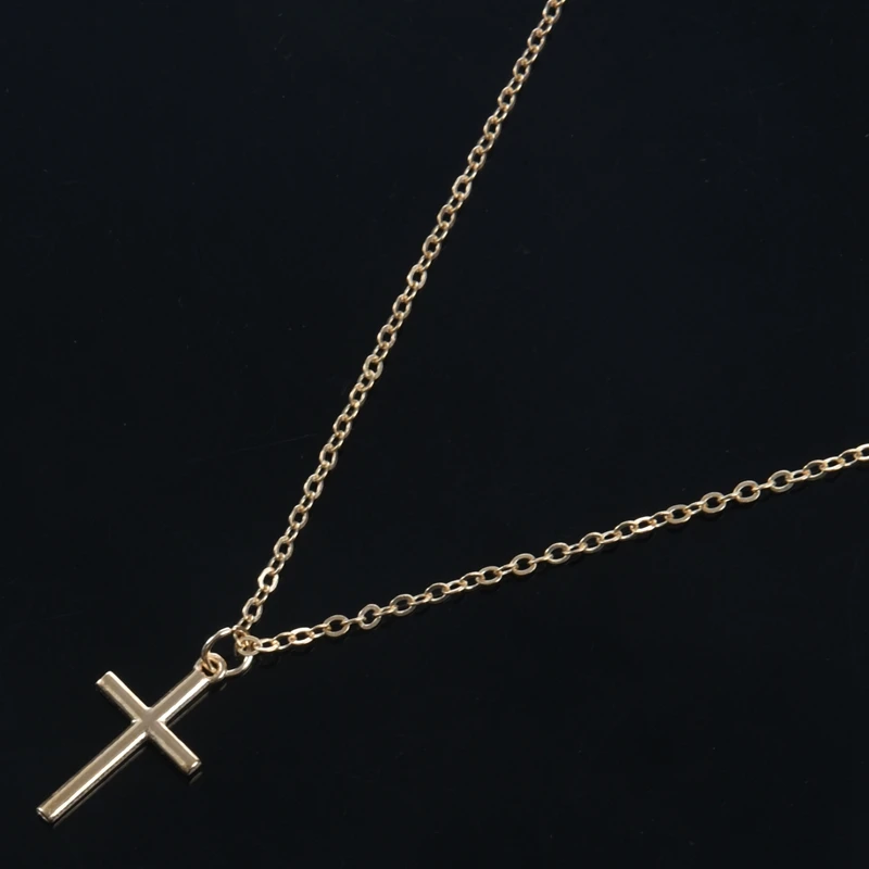 Summer Gold Chain Cross Necklace Small Gold Cross Religious Jewelry