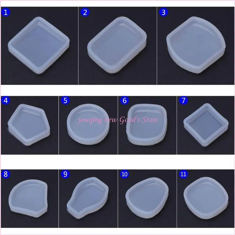 

57QA Crystal Resin Epoxy Round Geometric Fan Pendant Silicone Mold for DIY Arts