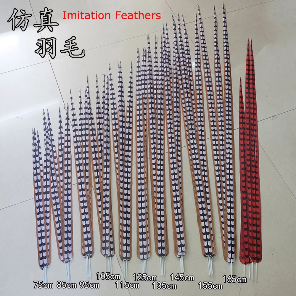 10Pcs 75-185cm Artificial Imitation Reeves Tail Feathers,Decorative Chicken Feathers for Peking Opera stage performances