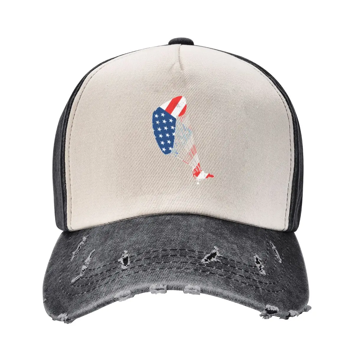 USA Patriotic Trike Powered Parachute Design, Distressed Baseball Cap Streetwear New Hat Ladies Men's