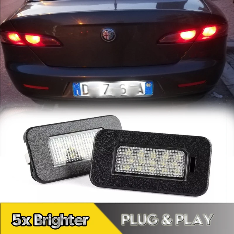 2Pcs No Error For Alfa Romeo Giulia 952 16-22 LED Number License Plate Light Lamps For Alfa Romeo Stelvio 949 Car Accessories