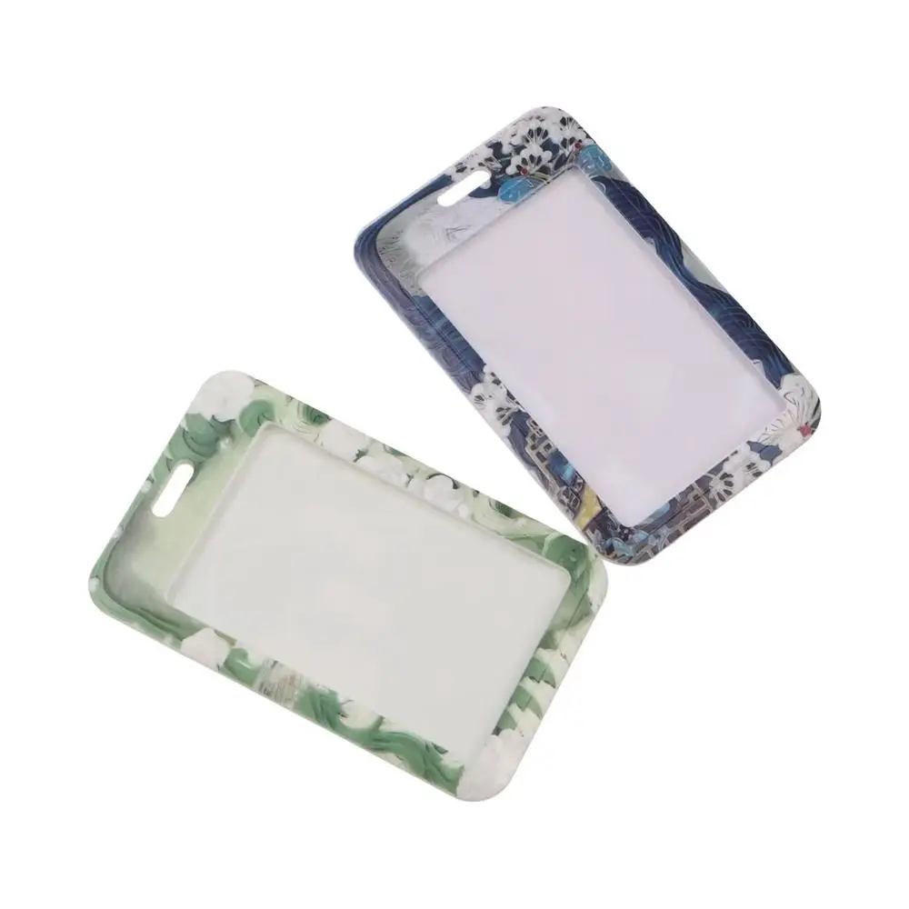 Card Protectors Vintage Flower Card Case Butterfly Plastic Flowe Bus Card Cover Case Flower Green Romantic Butterfly Card Holder