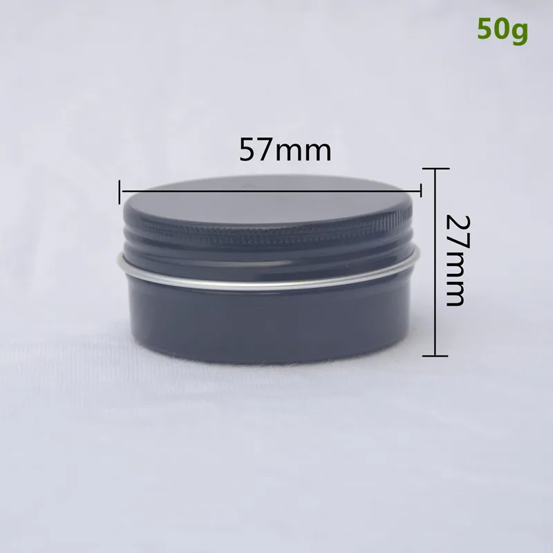 

100pcs 50ml Aluminum Tin Cans with 1.76oz Black Aluminum Screw Lid Round Tin Container Bottle Leak Proof Cosmetic Tin Jars