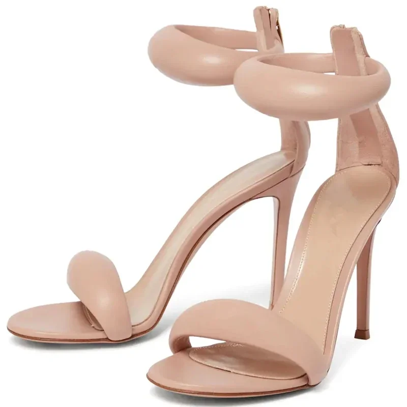 New Comfortable High Heels for Women, Thin Heels, Versatile Fashion, Golden Open toed Shoes, Sexy One Belt Fashion Sandals