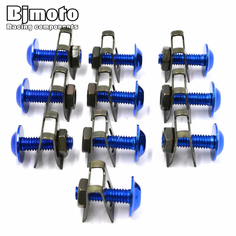 6mm CNC Fairing Bolts Spire Speed Fastener Clips Screw Spring Nut universal Metal Nuts & Bolts Moto Accessories