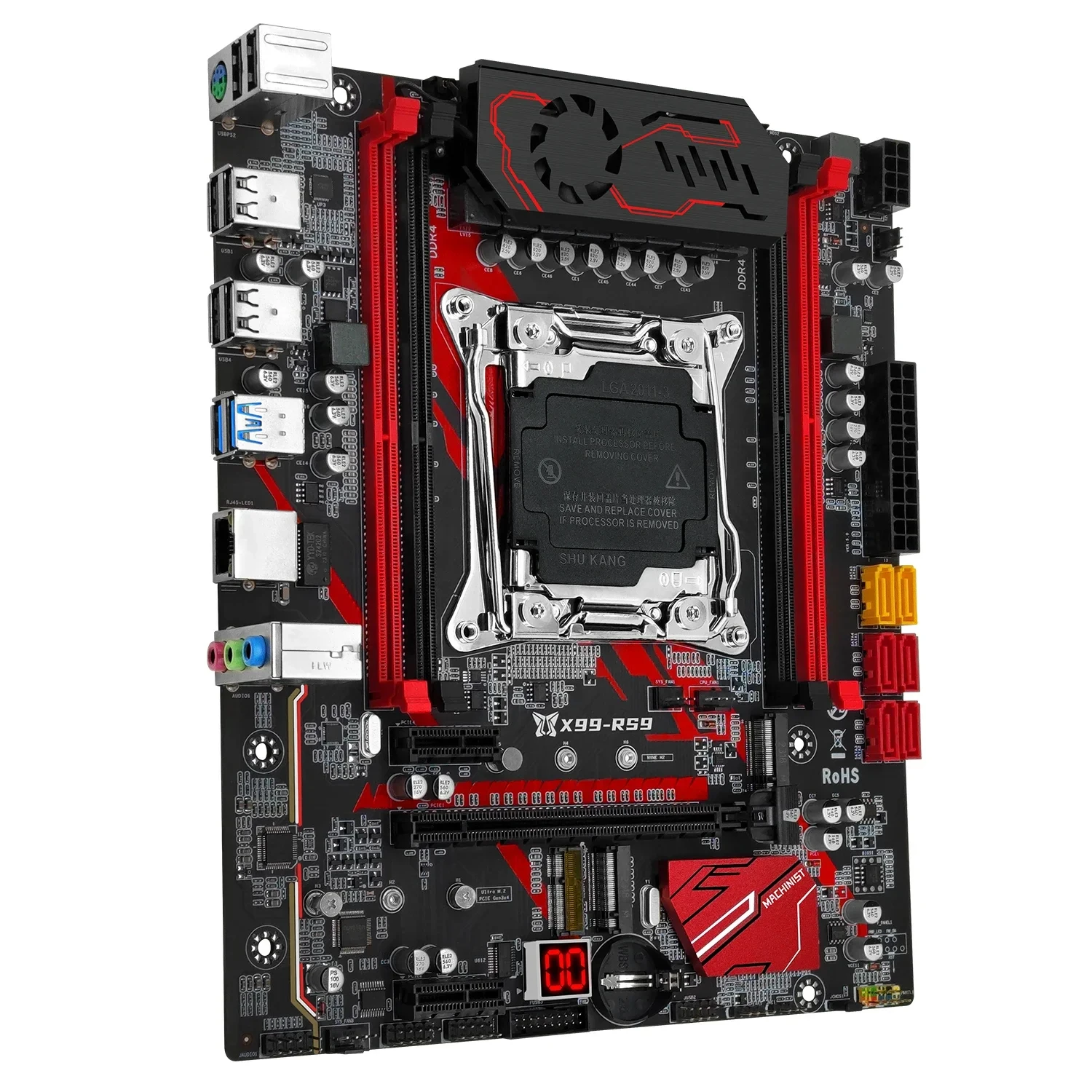 Imagem -06 - Conjunto de Motherboard Rs9 Kit Lga 20113 Processador Xeon e5 2686 v4 Cpu 16gb = 8gb 2666mhz Memória Ddr4 Ssd 3.0 Usb Machinist-x99