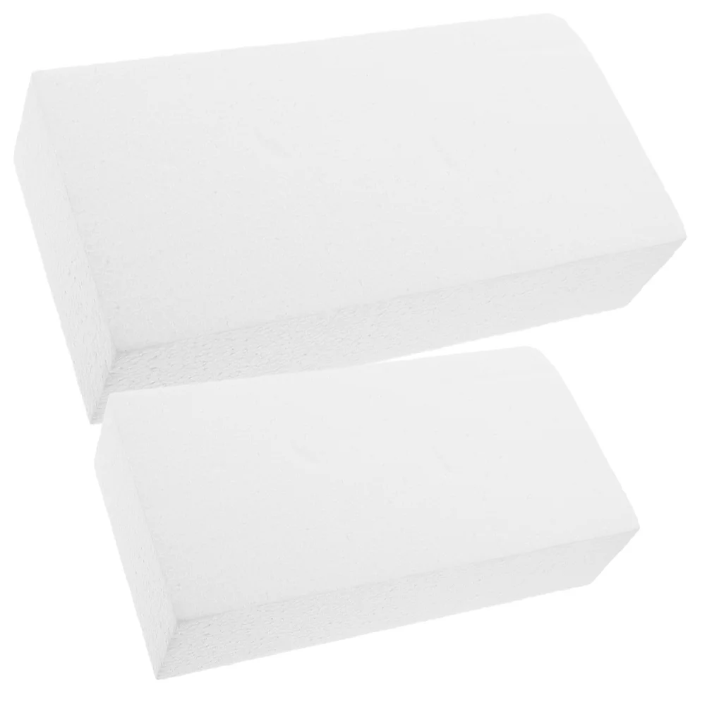 2 Pcs Rectangular Foam Block Pour Polystyrene Balls Flower Arranging Blocks Graffiti Box