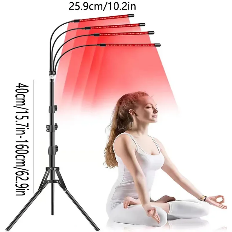 5V LED beauty lamp with tripod, USB timer switch, red light for exercise and fitness, sleep lamp and yoga lamp.