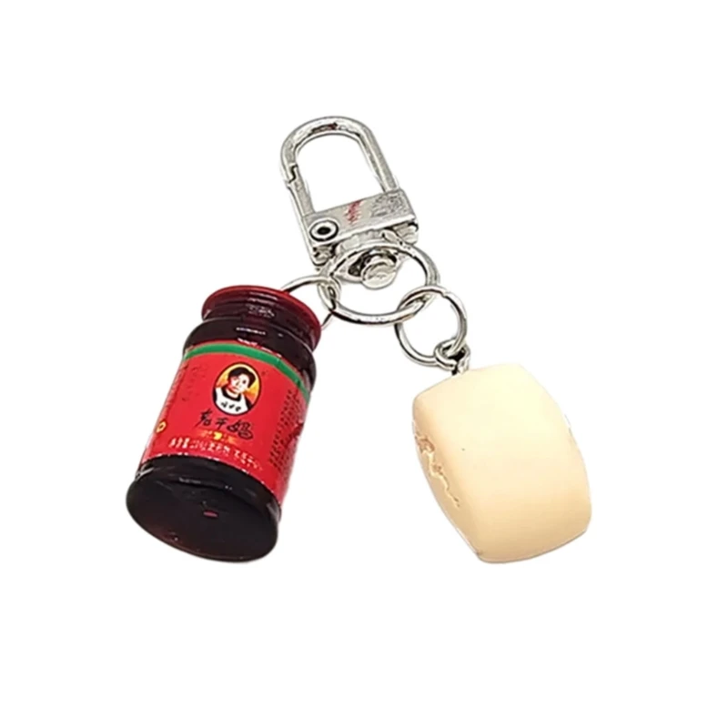 Steamed Bun Keychain Simulation Keyring Backpack Decoration Charm Jewelry