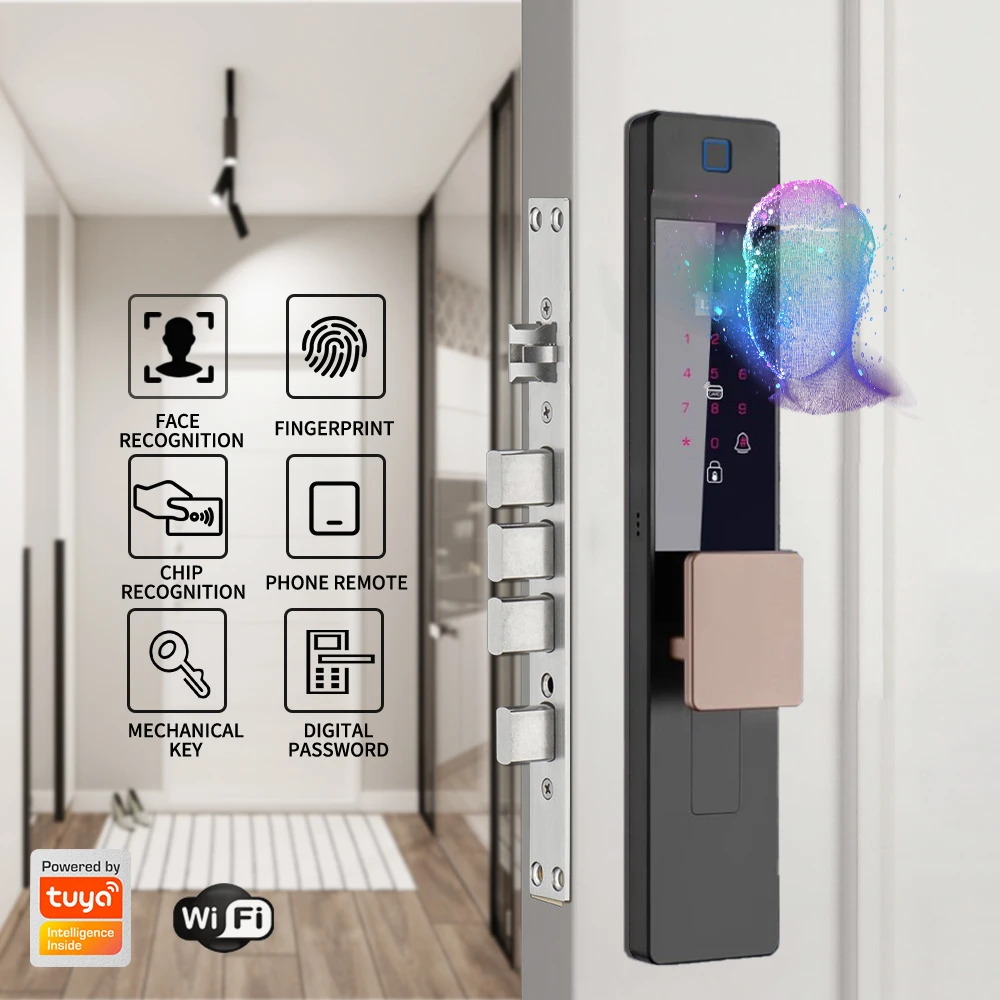 Tuya Wifi 3D Face Waterproof Smart Door Lock With Camera Intelligent Electronic Lock Digital Door Lock Smart Home