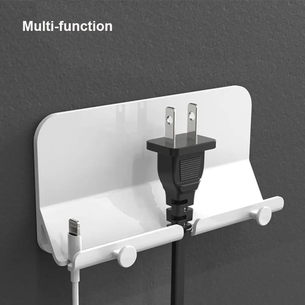 Multifunctional Hanger Shelf Charging Adapter Hanging Stand Mobile Phone Wall Charger Holder Mount Bracket