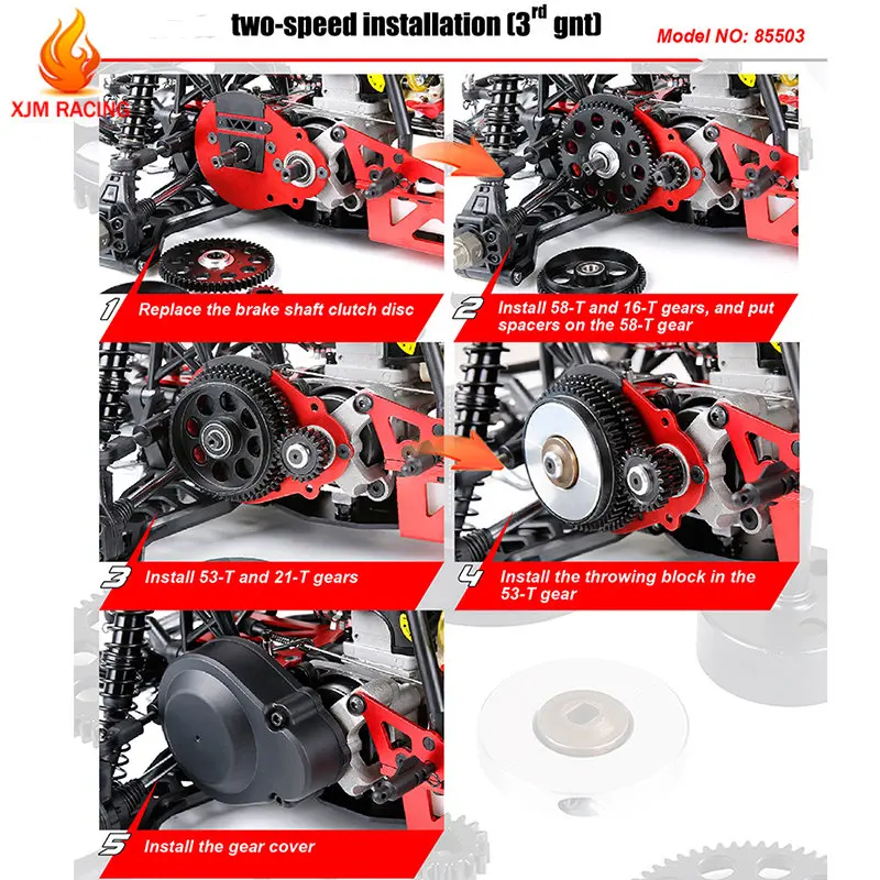 Plastikowa 2-biegowa osłona przekładni do 1/5 HPI Rofun Baha Rovan Kingmotor Baja 5B SS 5T 5SC Truck Rc Car Racing Parts