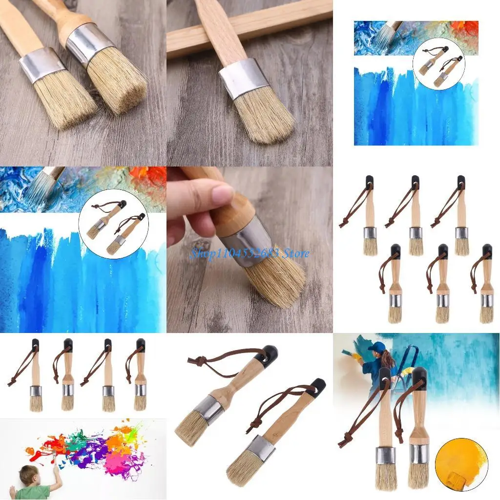 

Y6GD 6 Pcs Round Chalk & Wax Finishing Brush for Faux & Wax Finishing, Stenciling