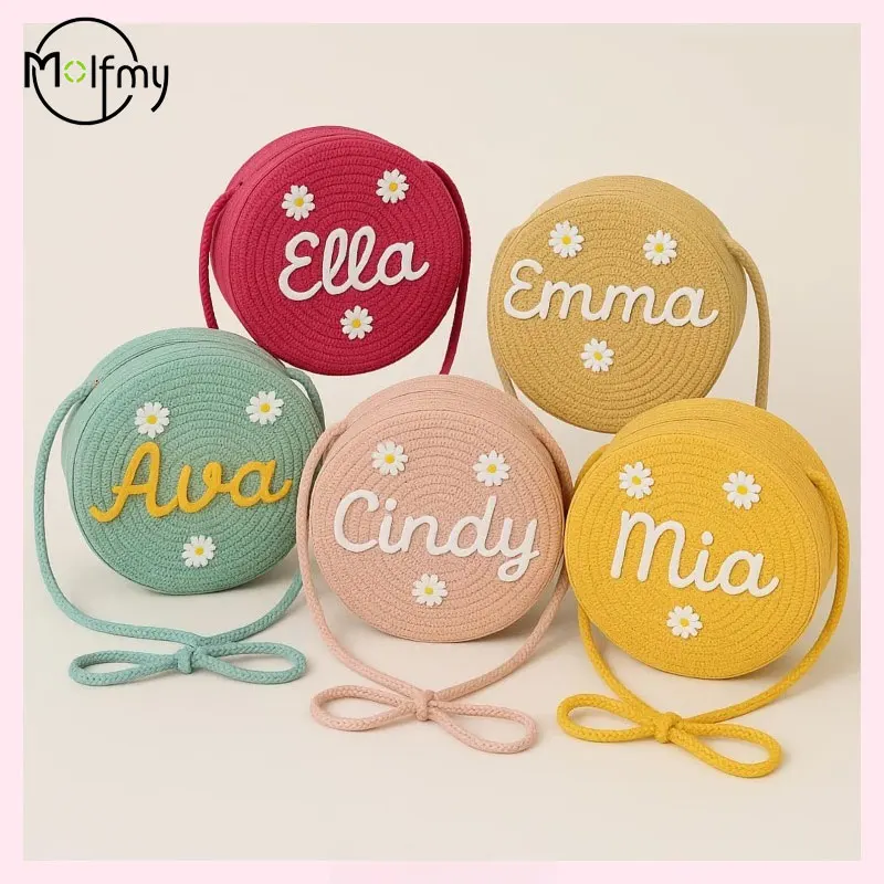 Bolso de paja personalizado hecho a mano para mujer, con nombre, para niña de las flores, cesta de mano, bolso tote, regalo para fiesta nupcial en la playa, 1 unidad