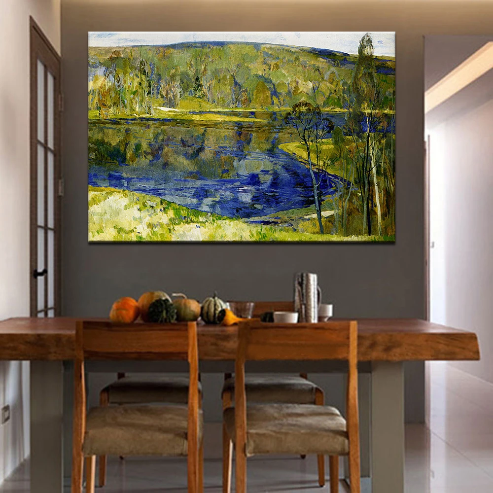 Hand Made Vincent Van Gogh Copy Impressionist Lake Landscape Oil Painting On Canvas,Wall Art,Pictures For Living Room,Home Decor