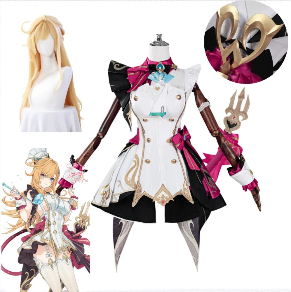 

Escoffier Genshin Impact Cosplay Costume Game Character Same Dress Accessory Wig Party Halloween Costume
