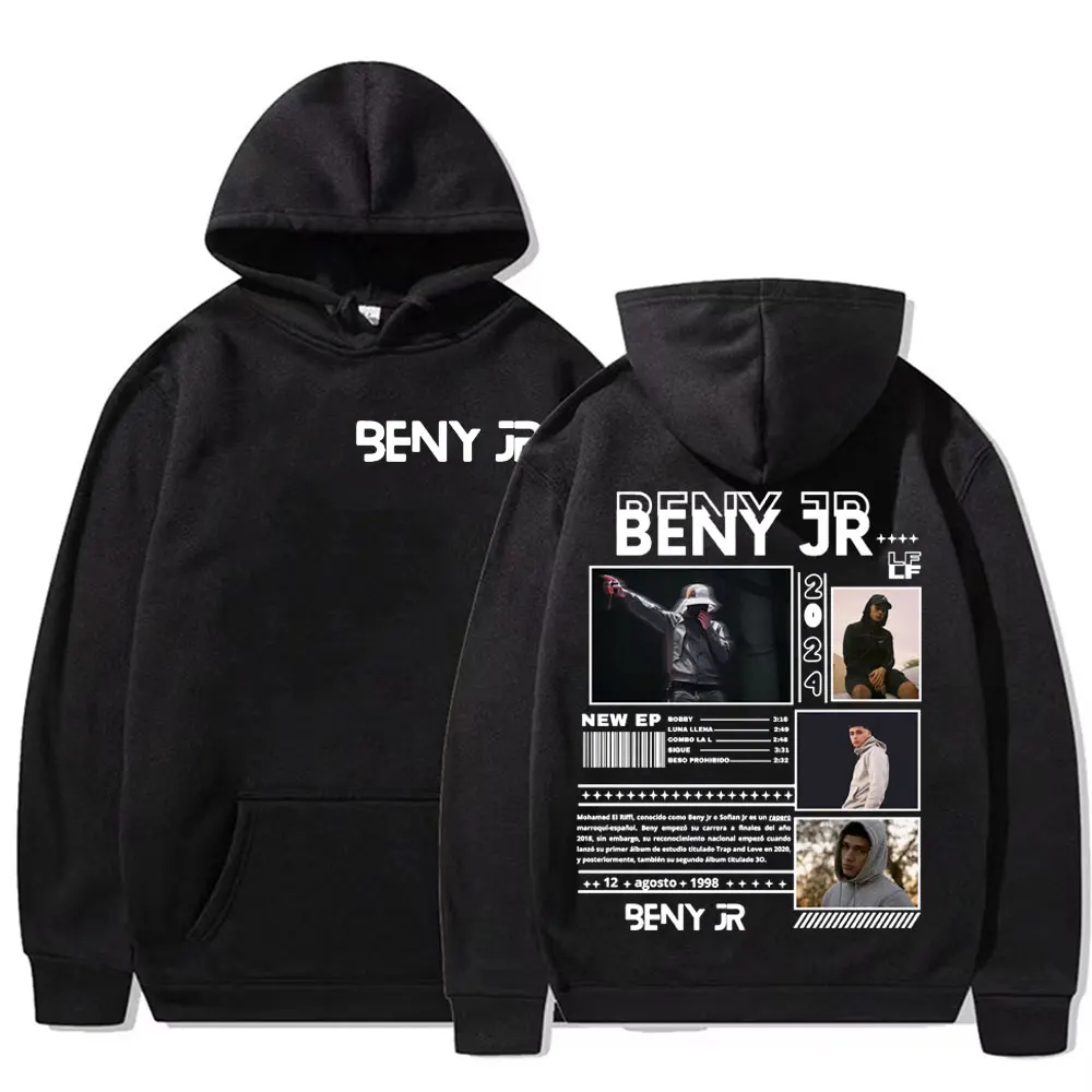 Rapper BENY JR 2024 Tour Graphic Hoodies Men Women's Harajuku Hip Hop Pop Music Sweatshirt Autumn/Winter Casual Pullovers Hoodie