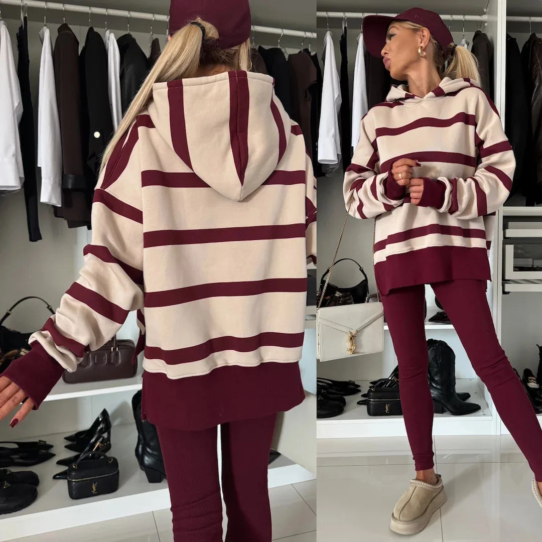 Women 2 Piece Set Hoddies Tracksuit Hooded Top & Pants Set Sweatshirts Suit Trouser Outfits Spring Jogging Sport Y2k Streetwear