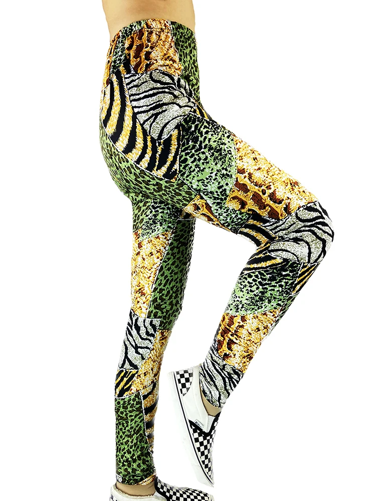 Ysdnchi colorido leopard workout outfits calças femininas leggings fino lápis magro impresso leggins estiramento esporte ginásio novo