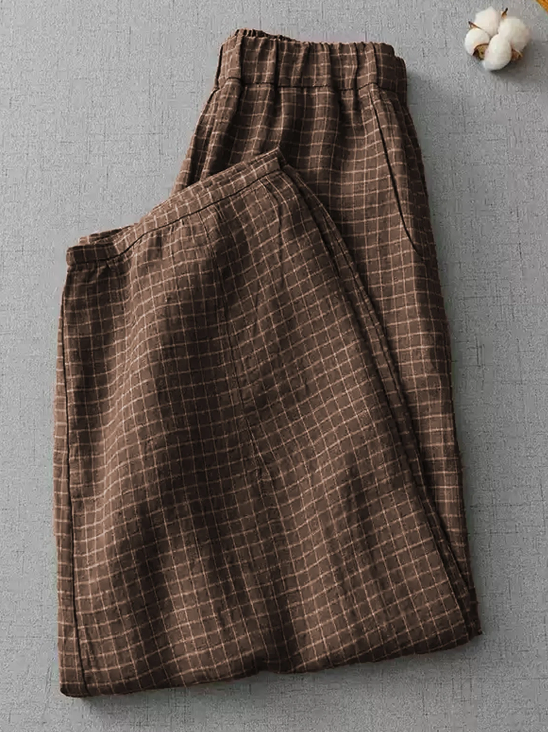 

Женские однотонные клетчатые брюки больших размеров, повседневная универсальная верхняя одежда, удобные модные брюки больших размеров на первый выбор