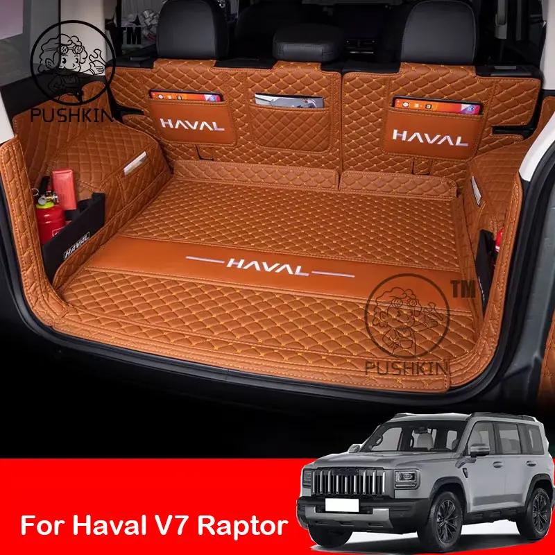 

For Haval V7 Raptor 2025 2026 Car Boot Mat Rear Trunk Liner Cargo Leather Floor Carpet Tray Protector Accessories Mats