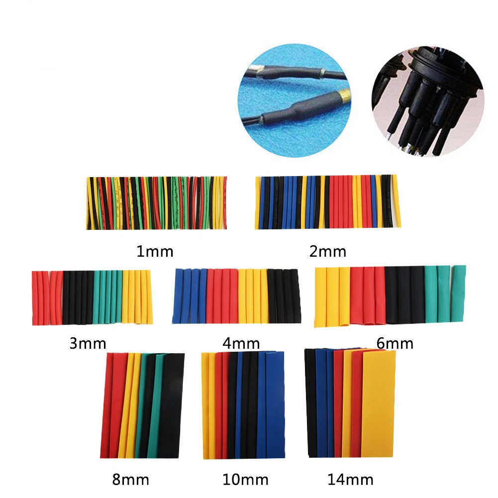 Wire Tube Assortment Tubing Kit Tubing Connection Cable Glue Heat Shrink Weatherproof Shrinkage Safely Protect