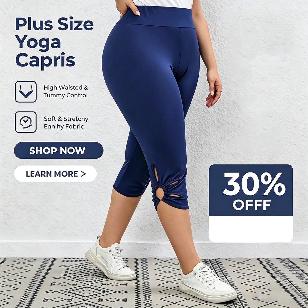 

Women's plus Size Stretch Leggings Summer Elastic Waist Seamless Casual Capri Pants Short Length Essential Leggins for Mujer