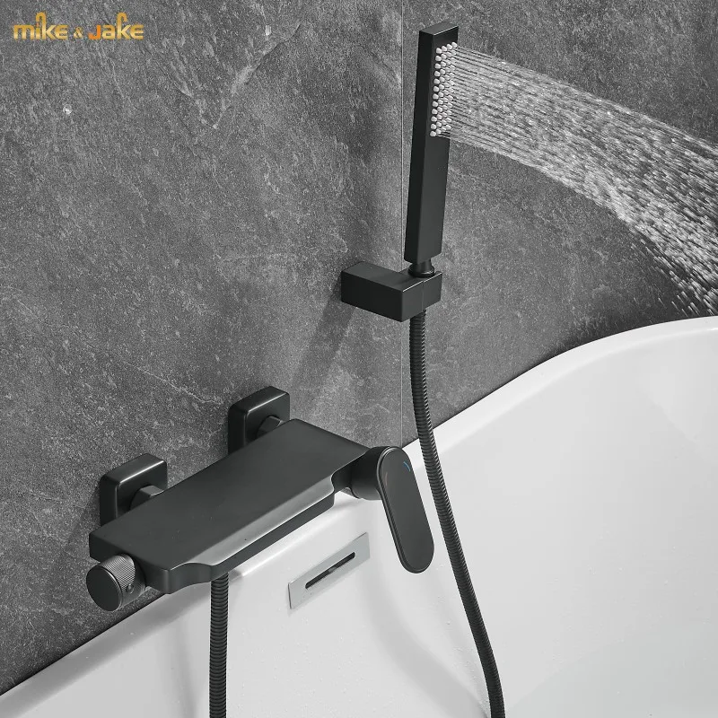 Bathtub waterfall faucet bathtub mixer faucet water fall bath mixer hot and cold wall bath tap waterfall white bath mixer