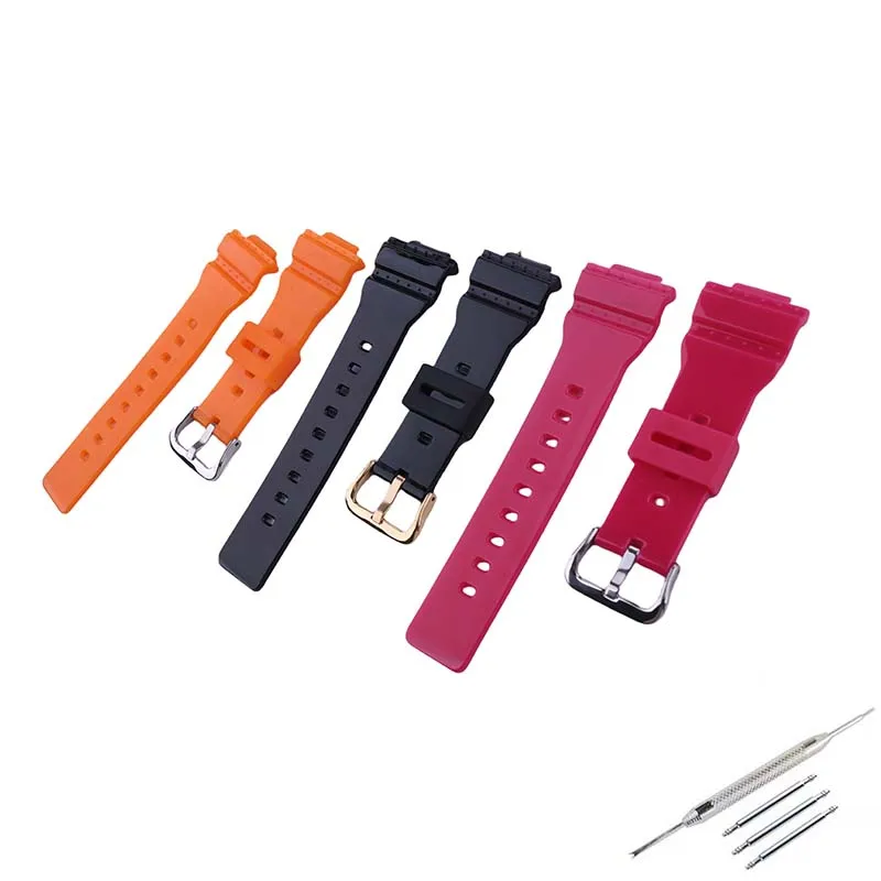 

14mm Women's Resin watch band compatible for Casio BABY-G BA-110 112 100 130 5538 rubber Bright strap belt buckle accessories