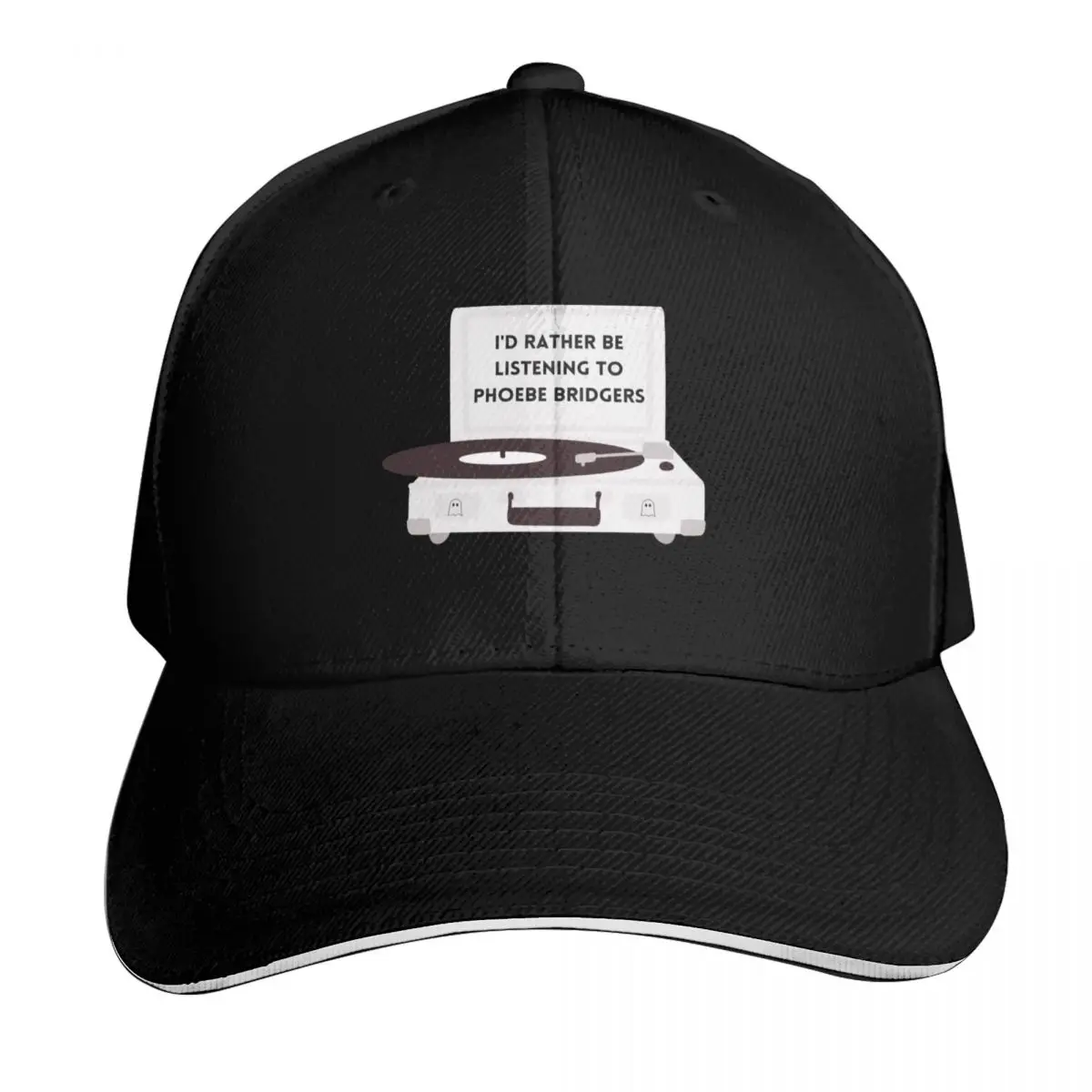 I'd Rather Be Listening To Phoebe Bridgers Record Player Baseball Cap Men Women Casual Summer Sport Sun Cap