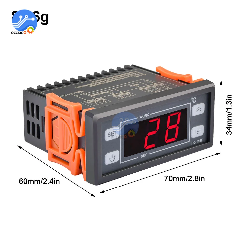 STC-200 Digital Thermostat Temperature Controller Microcomputer Refrigeration Heating Controller AC 110-220V DC 24V DC 12V