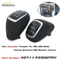 Leather 6-speed Gear Shift Knob For Hyundai Tucson TL I30 I20 Getz Venue Elantra AD Accent Verna 43711-F2300TRY Car Accessories
