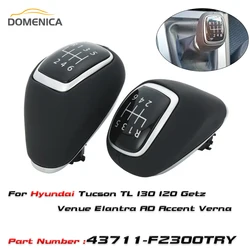 Leather 6-speed Gear Shift Knob For Hyundai Tucson TL I30 I20 Getz Venue Elantra AD Accent Verna 43711-F2300TRY Car Accessories