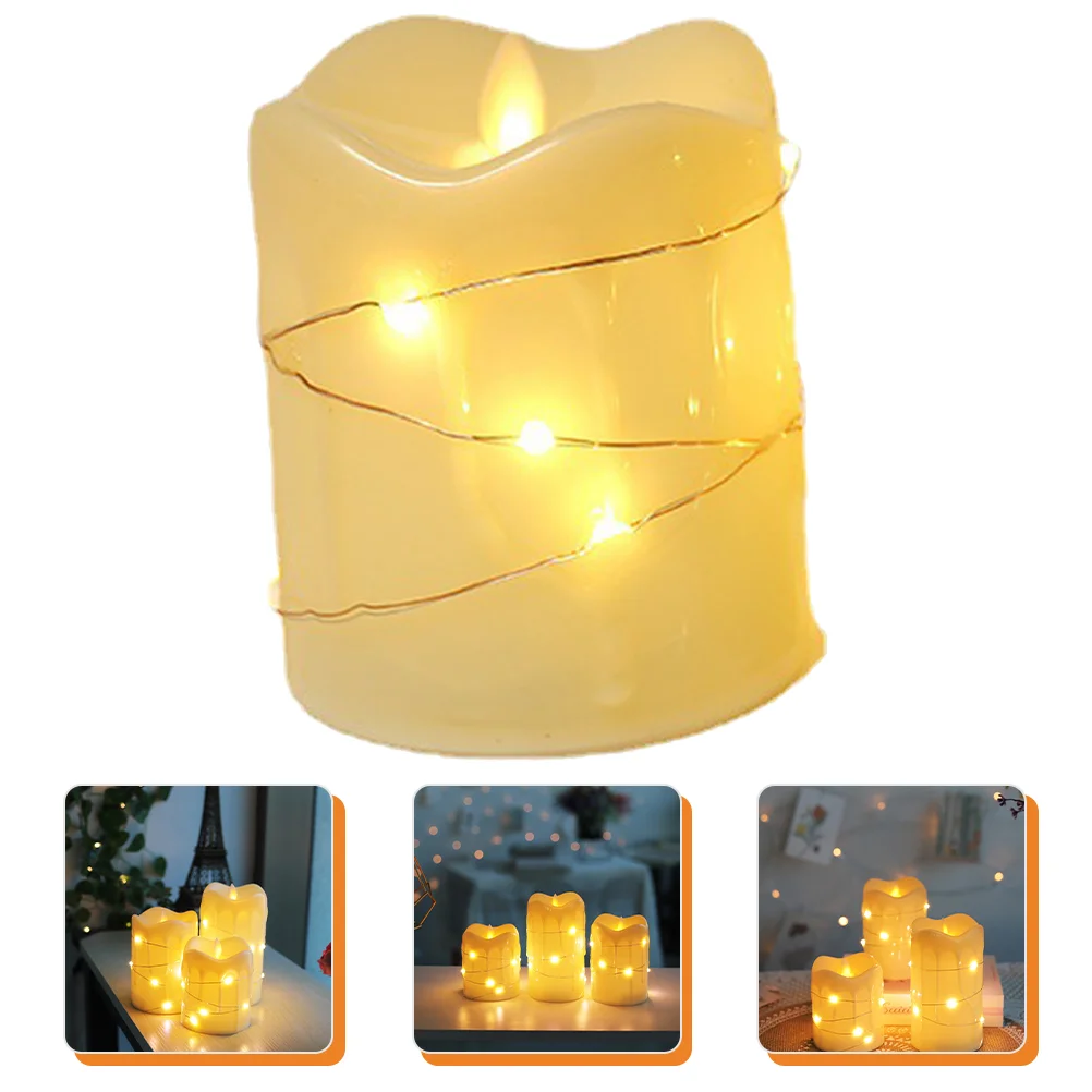 Pijlerkaarsen Tranen Licht De kerstlamp Versier beige Pp synthetische plastic LED-verlichting