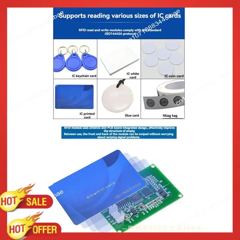 

B47C RFID Reader Writer Module 13.56Mhz IC Card Reader S50 Card Reader ISO14443A RS232 Support Window Linux System