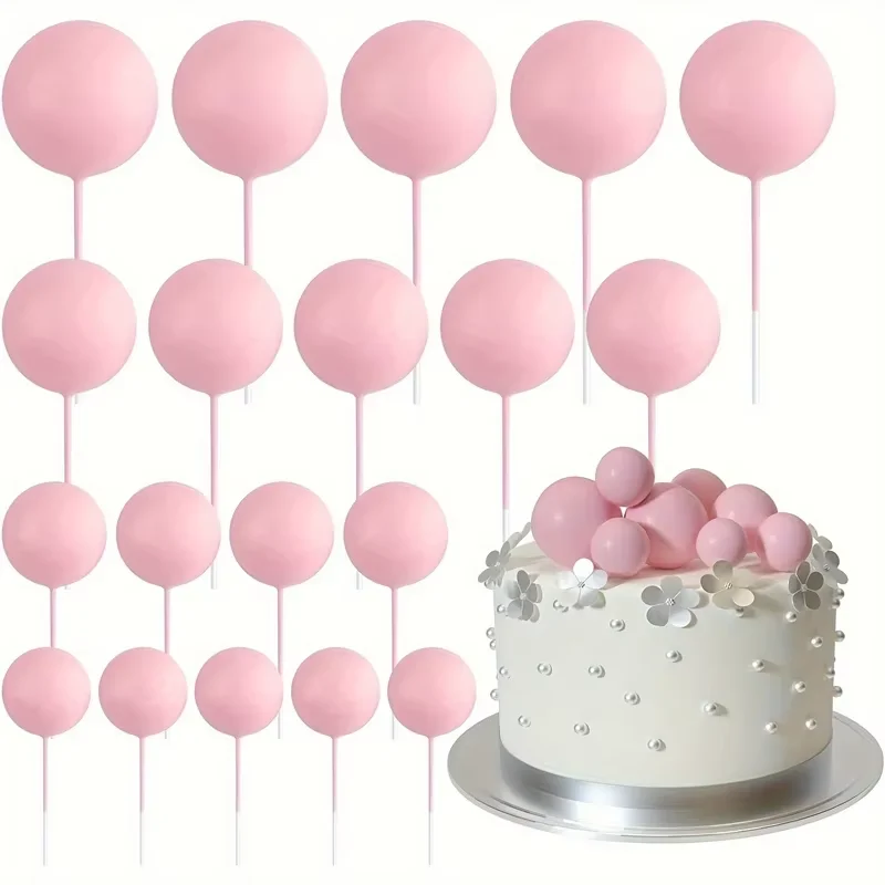 20 Stuks Cake Goud Zilver Bal Gelukkige Verjaardag Cake Topper DIY Cupcake Vlag Bruiloft Kerst Bal Decor Baby Verjaardag Decoratie
