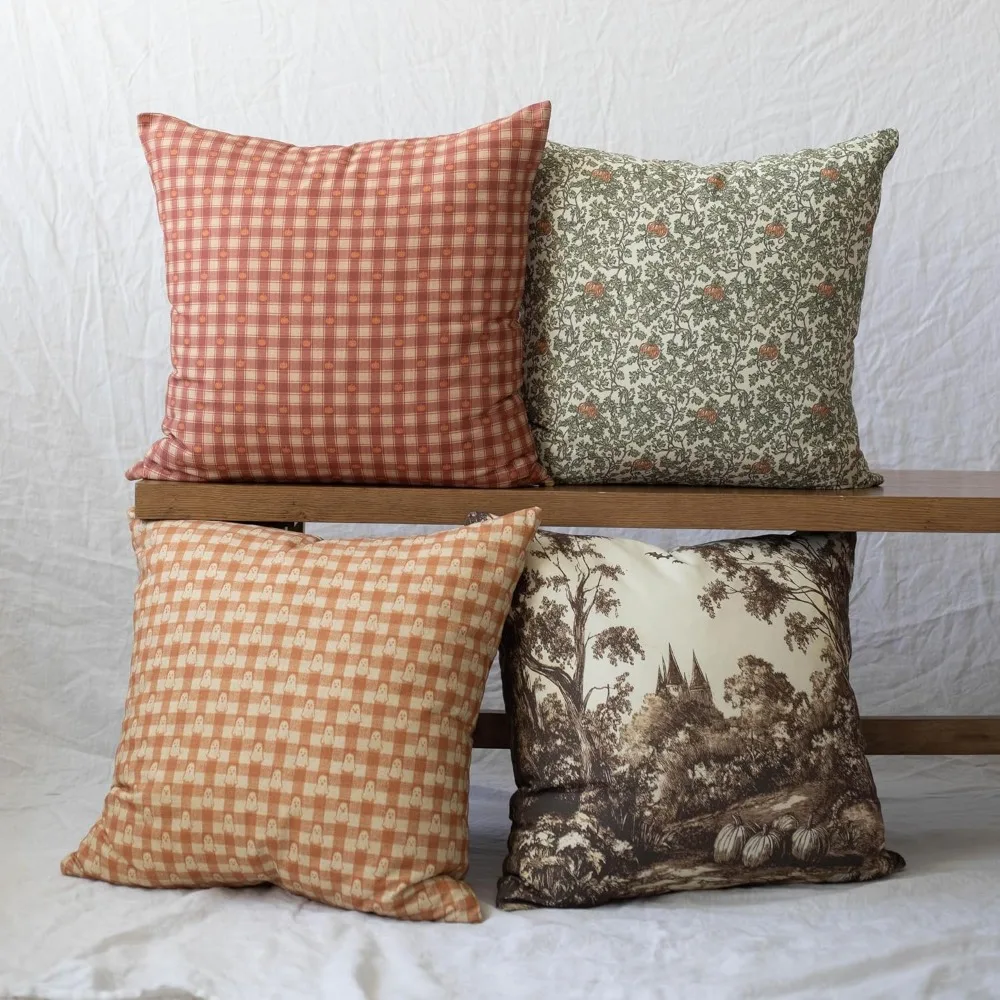 

Коллекция Halloween 2025: Набор из 4 современных, элегантных наволочек — прочный и машинная стирка, 18x18 дюймов.