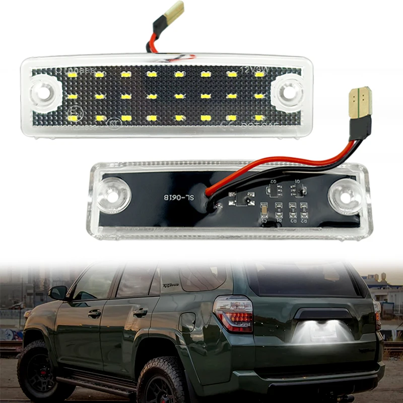 

2pcs Bright LED 6000k White License Plate Tag Light License Plate Light Assembly for 1996-2022 Toyota 4Runner 2001-2022 Sequoia