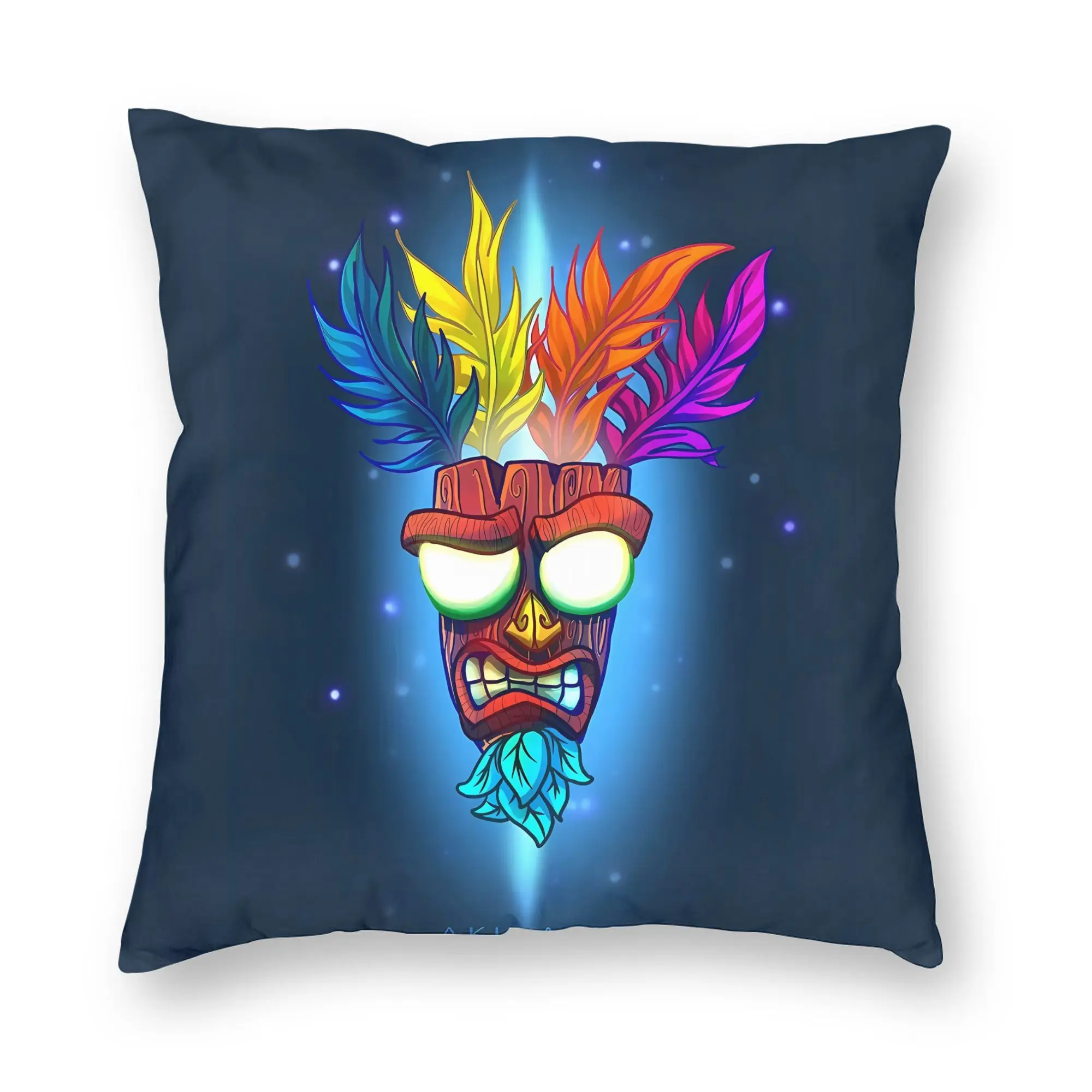 Crash Bandicoot Glow Mask Pillow Cover  Retro Trendy Pillow Case For Sofa Bedroom Home Decor Comfy Pillowcases Birthday Gift