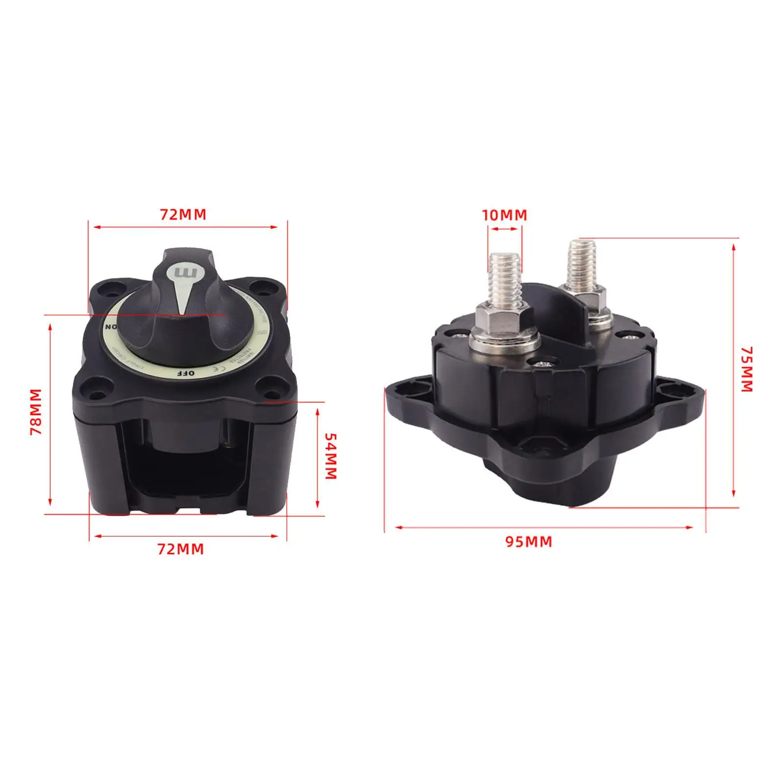 Interruptor liga/desliga da bateria, acessórios 300a, 12v a 48v com botão, interruptor de bateria resistente, interruptor de corte para barcos rv