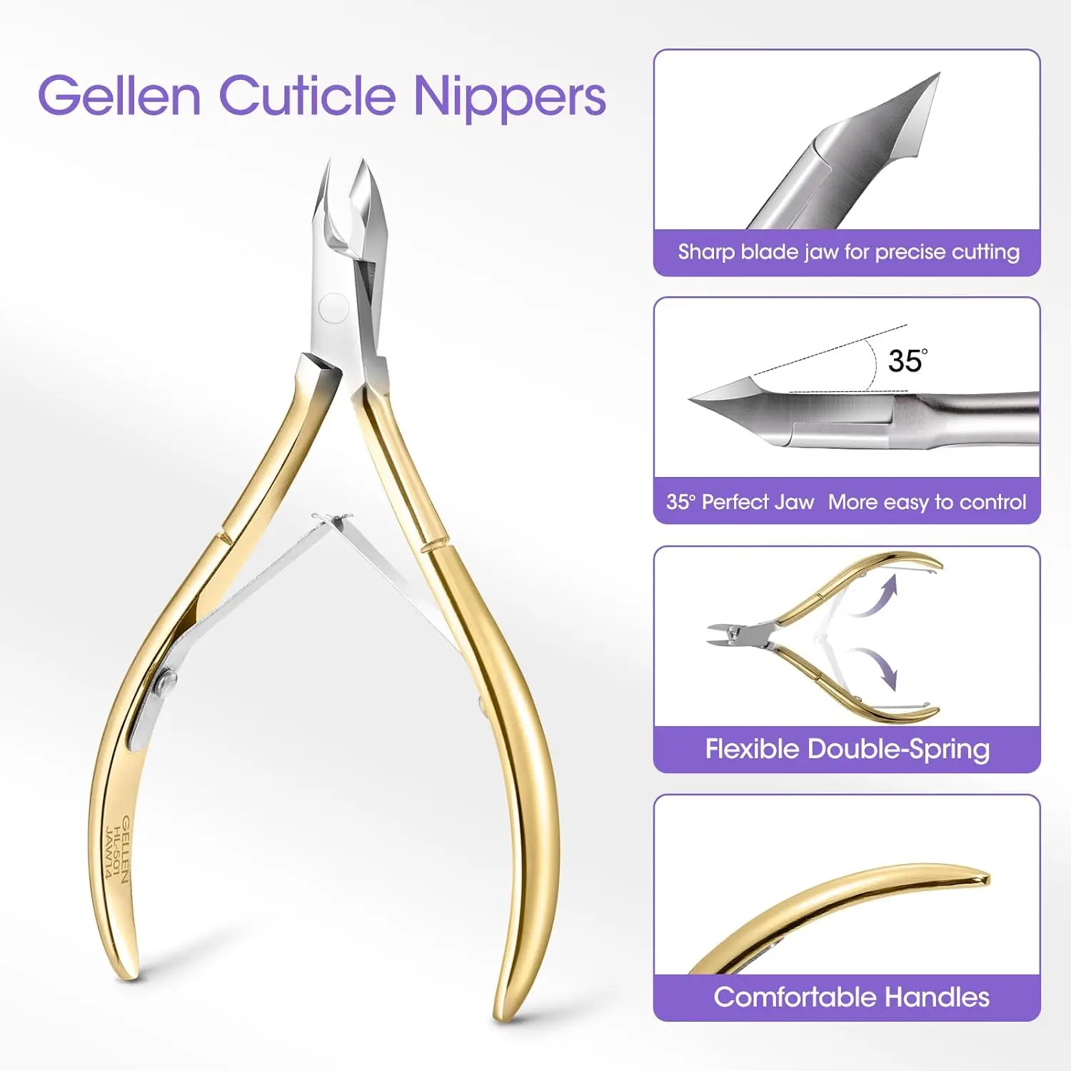 

GELLEN Nail Cuticle Trimmer 1/2 Jaw Professional Nail Supplies Cutter Remover Manicure Safety Tools Accessories